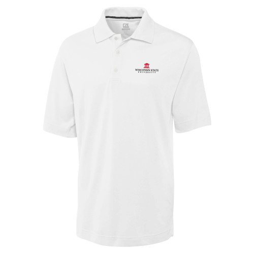 C&B White Advantage TriBlend Pique Polo-University Mark
