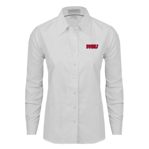 Womens White Oxford Shirt-WSU