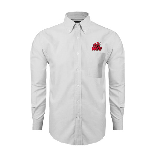 White Oxford Long Sleeve Shirt-Official Logo