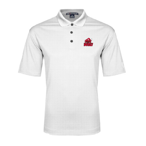 White Performance Fine Jacquard Polo-Official Logo