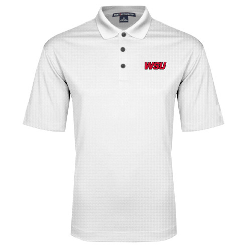 White Performance Fine Jacquard Polo-WSU