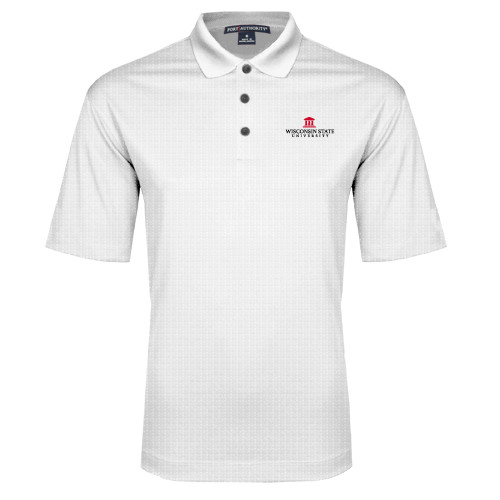 White Performance Fine Jacquard Polo-University Mark