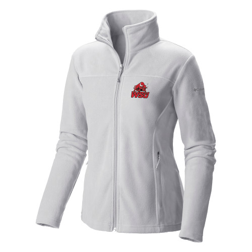 Columbia Womens Full Zip White Fleece Jacket-Official Logo