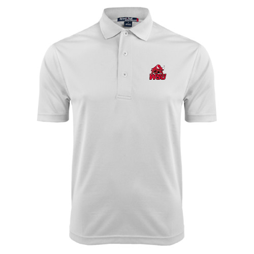 White Dry Mesh Polo-Official Logo