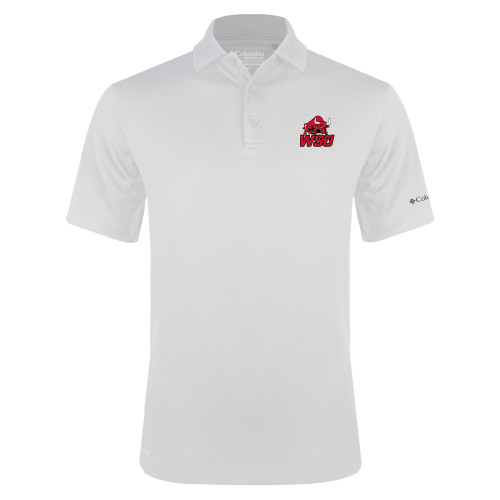 Columbia White Omni Wick Drive Polo-Official Logo