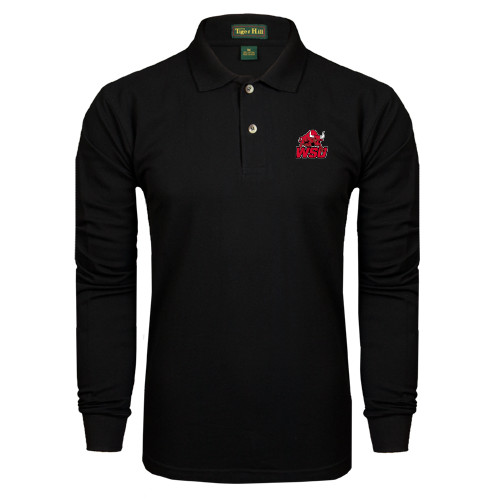 Black Long Sleeve Polo-Official Logo