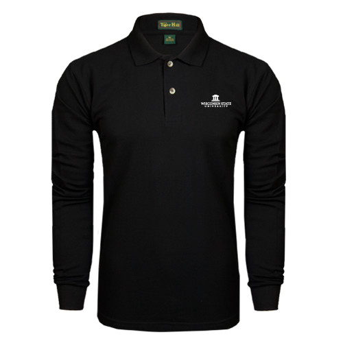 Black Long Sleeve Polo-University Mark