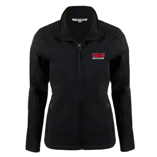 Womens Black Softshell Jacket-Bulls Club