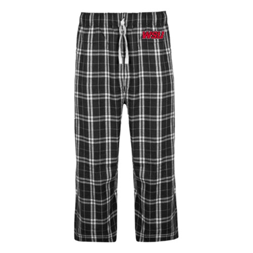 Black/Grey Flannel Pajama Pant-WSU