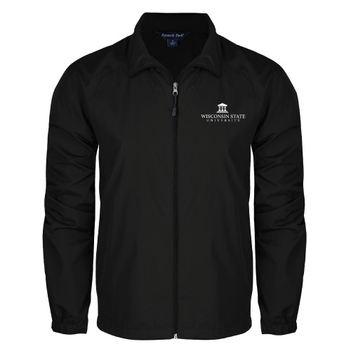 Black Full Zip Wind Jacket-University Mark