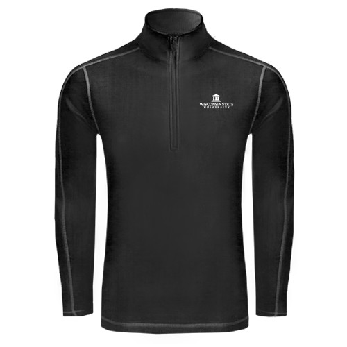 Sport Tek Black Sport Wick Stretch 1/2 Zip Pullover-University Mark