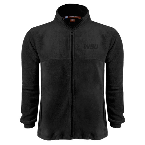 Black Fleece Full Zip Jacket-WSU