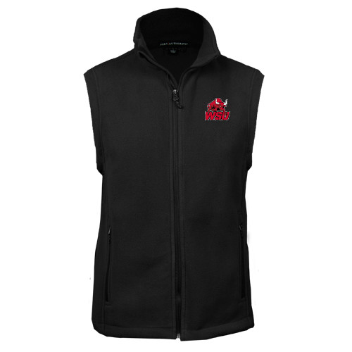 Black Fleece Full Zip Vest-Official Logo