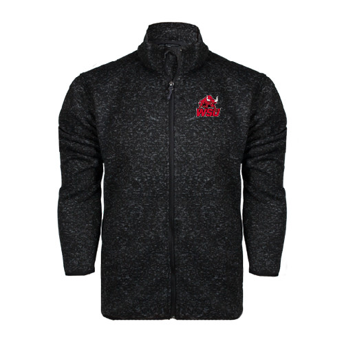Black Heather  Sweater Fleece Jacket-Official Logo