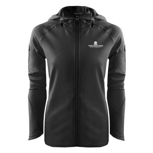Womens Black Tech Fleece Full Zip Hooded Jacket-University Mark