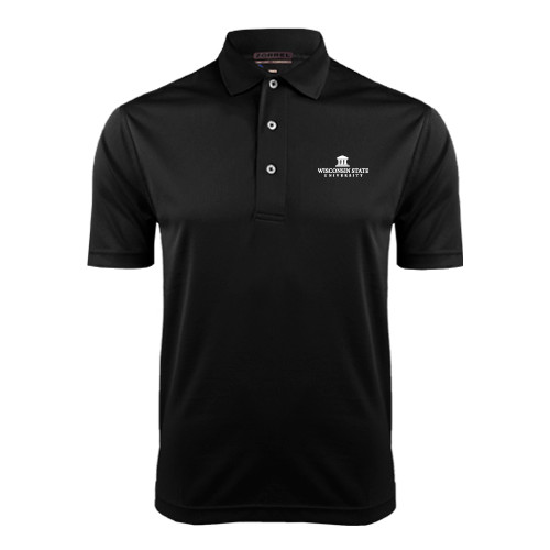 Black Dry Mesh Polo-University Mark