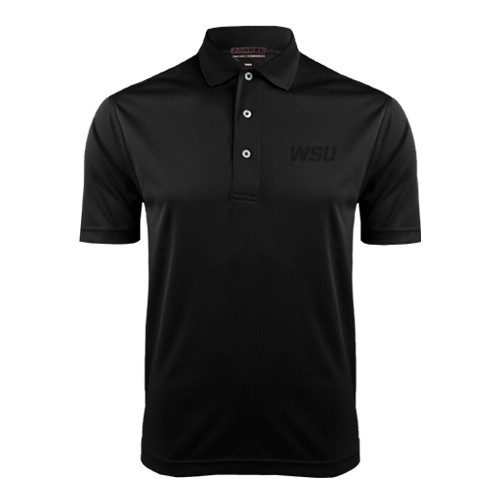 Black Dry Mesh Polo-WSU