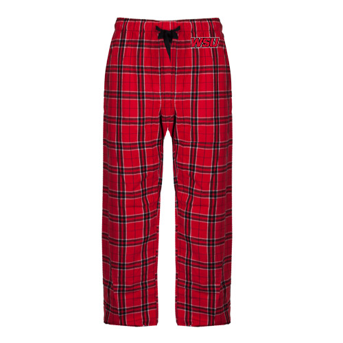Red/Black Flannel Pajama Pant-WSU