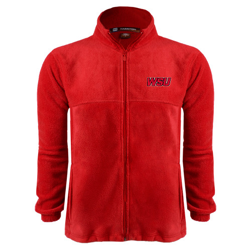 Red Fleece Full Zip Jacket-WSU