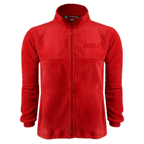 Red Fleece Full Zip Jacket-WSU