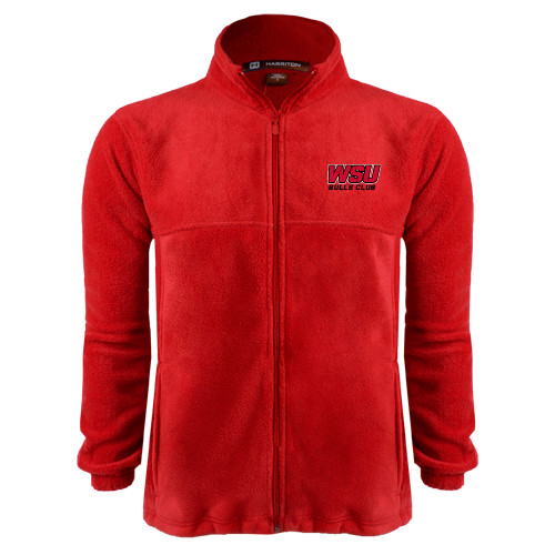 Red Fleece Full Zip Jacket-Bulls Club