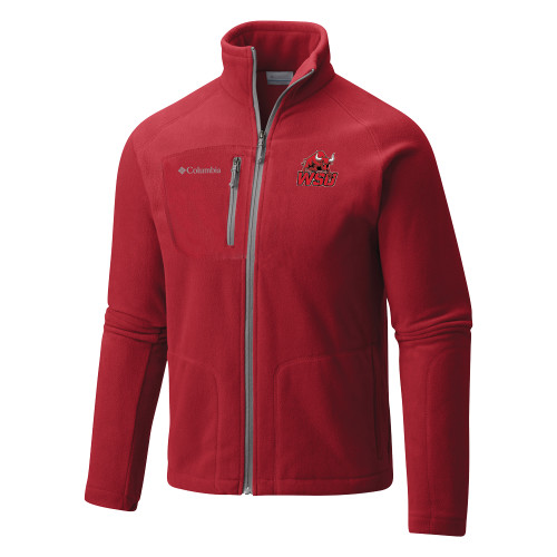 Columbia Red Full Zip Fleece Jacket-Official Logo