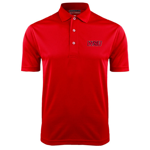 Red Dry Mesh Polo-WSU