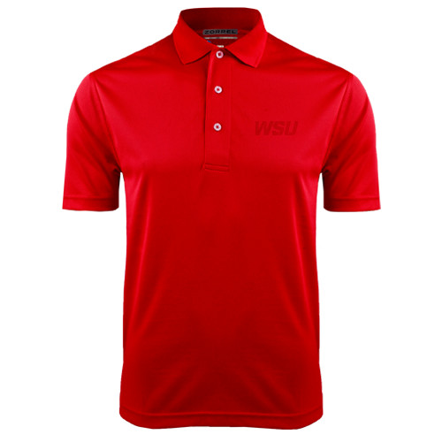 Red Dry Mesh Polo-WSU