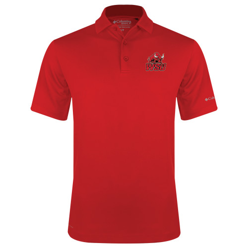 Columbia Red Omni Wick Drive Polo-Official Logo