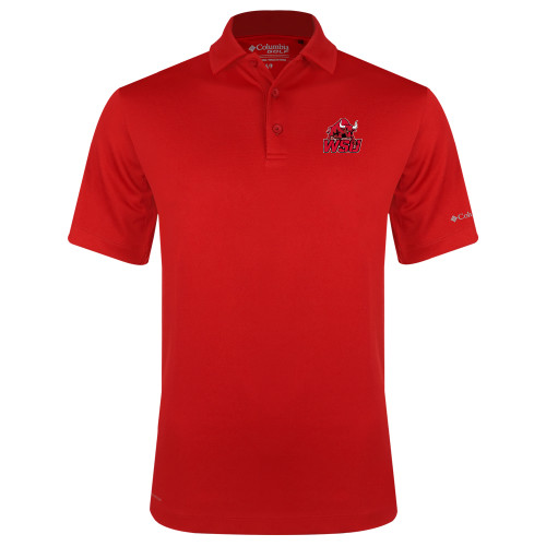 Columbia Red Omni Wick Drive Polo-Official Logo