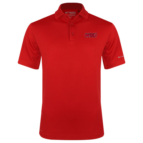 Columbia Red Omni Wick Drive Polo-WSU