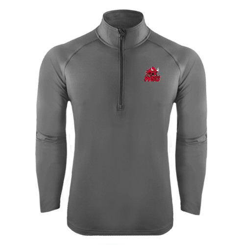Sport Tek Charcoal Sport Wick Stretch 1/2 Zip Pullover-Official Logo