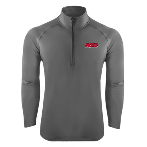 Sport Tek Charcoal Sport Wick Stretch 1/2 Zip Pullover-WSU