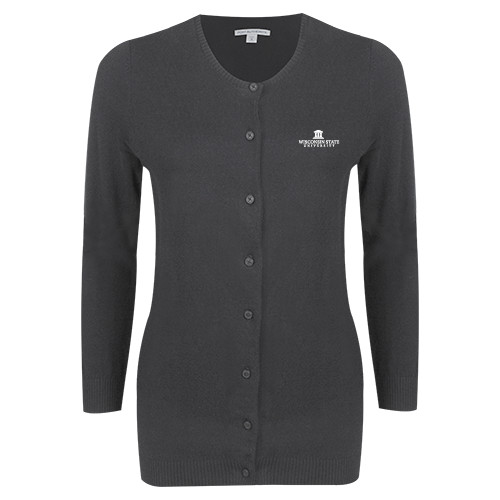 Womens Charcoal Cardigan Sweater-University Mark