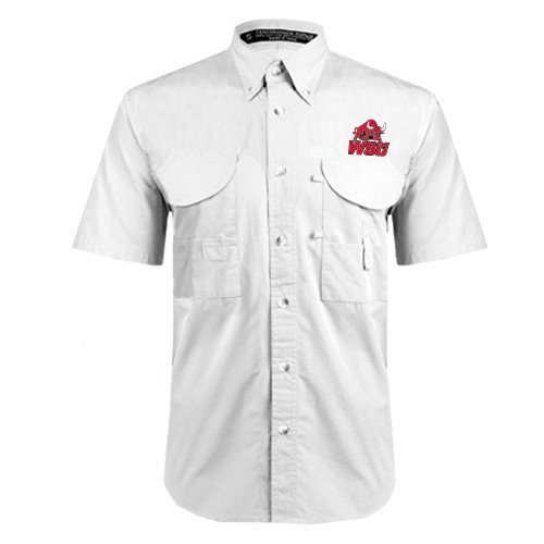 White Fishing Shirt Performance Short Sleeve-Official Logo