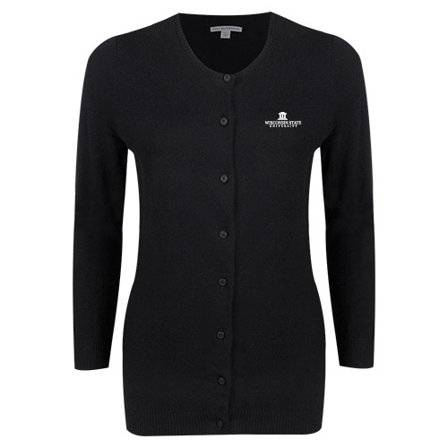 Womens Black Cardigan Sweater-University Mark