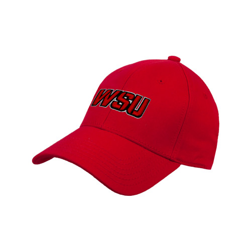 Red Structured Adjustable Pro Style Hat-WSU