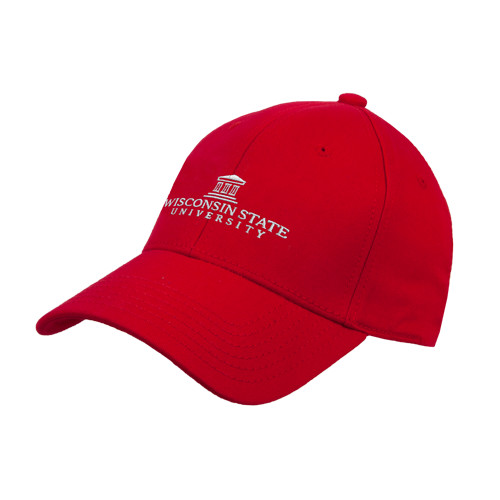 Red Structured Adjustable Pro Style Hat-University Mark
