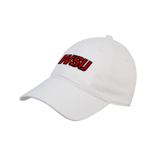 White Unstructured Adjustable Low Profile Hat-WSU
