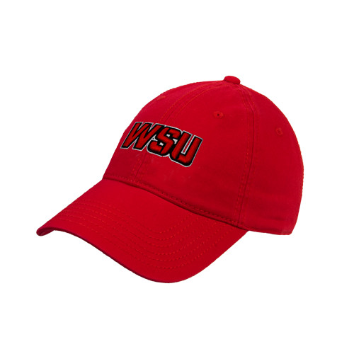 Red Unstructured Adjustable Low Profile Hat-WSU