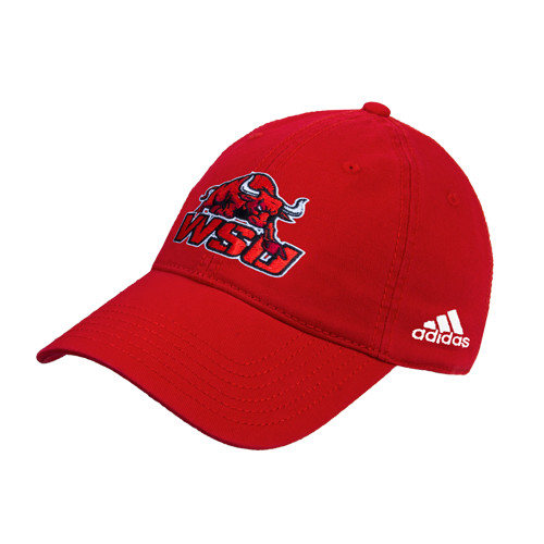 Adidas Red Adjustable Washed Slouch-Official Logo