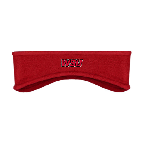 Red Stretch Fleece Headband-WSU