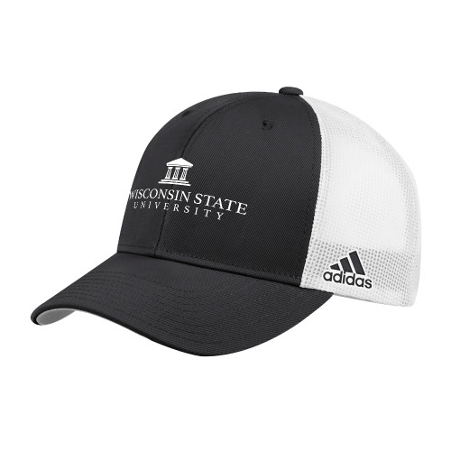 Adidas Black Structured Adjustable Mesh Hat-University Mark