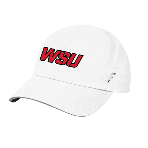 Womens White Performance Cap-WSU
