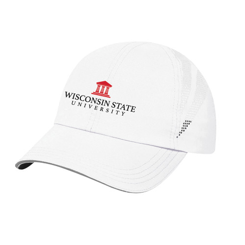 Womens White Performance Cap-University Mark