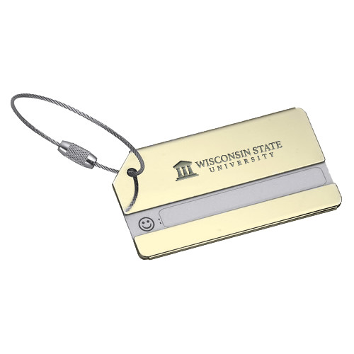 Gold Luggage Tag-University Wordmark Engraved