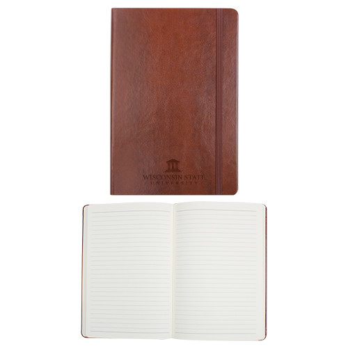 Fabrizio Brown Hard Cover Journal-University Mark Engraved