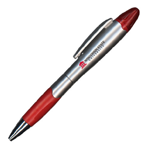 Silver/Red Blossom Pen/Highlighter-University Wordmark