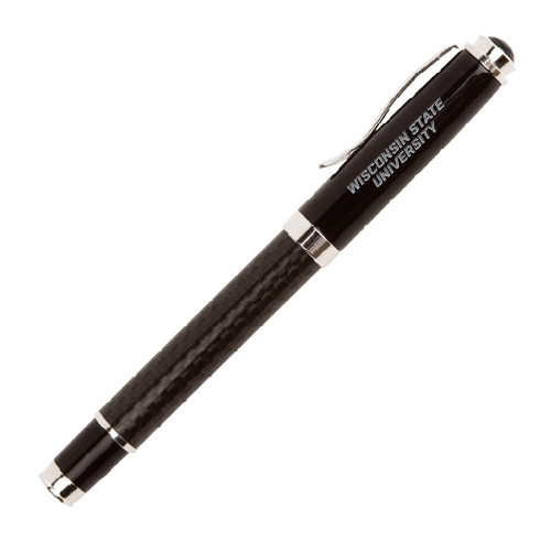 Luna Black Rollerball Pen-Athletic Wordmark Engraved