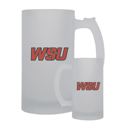 Full Color Decorative Frosted Glass Mug 16oz-WSU